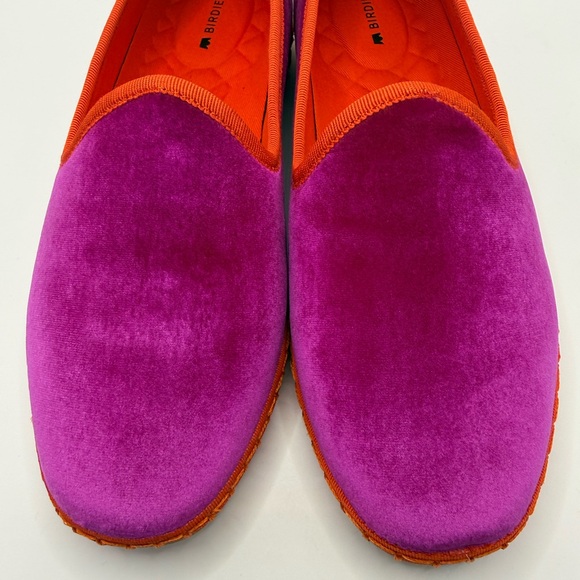 BIRDIES “The Heron” Women’s Hot Pink Velvet Espadrille Loafer Flats Size 6.5 - Picture 5 of 14